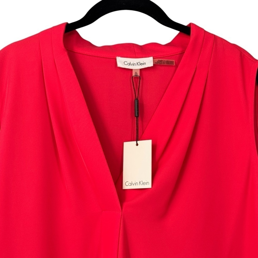 Calvin Klein Women's Dark Pink Sleeveless Blouse - Picture 3 of 8